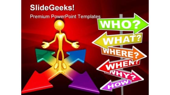 Many Questions Arrows Business PowerPoint Templates And PowerPoint Backgrounds 0611