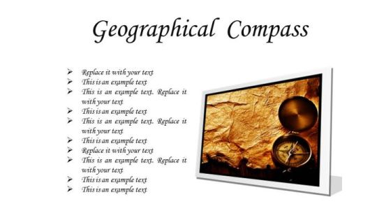 Map With Compass Geographical PowerPoint Presentation Slides F