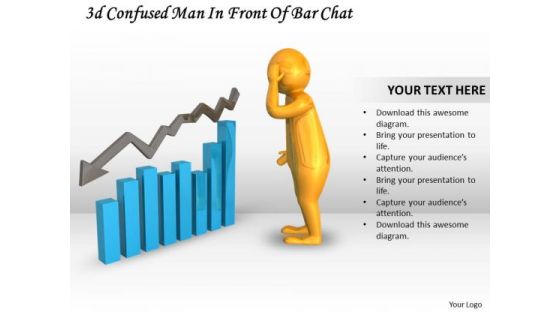 Marketing Concepts 3d Confused Man Front Of Bar Chart Characters Marketing Concepts 3d Confused Man Front Of Bar Chart Characters