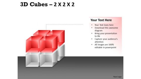 Marketing Diagram 3d Cubes 2x2x2 Business Framework Model