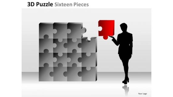 Marketing Diagram 3d Puzzle Sixteen Pieces Business Framework Model Business Cycle Diagram