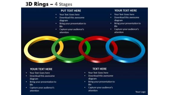 Marketing Diagram 3d Rings 4 Stages Business Finance Strategy Development