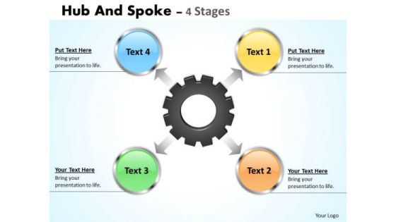 Marketing Diagram Hub And Spoke 4 Stages Strategy Diagram