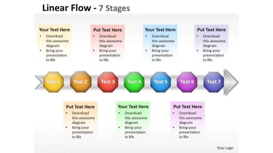 Marketing Diagram Linear Flow 7 Stages Business Diagram