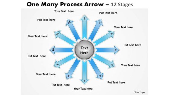 Marketing Diagram One Many Process 12 Stages Business Cycle Diagram