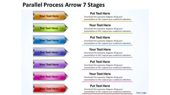 Marketing Diagram Parallel Process Arrow 7 Stages Sales Diagram