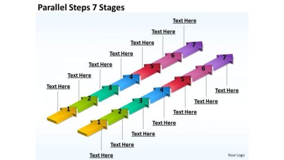 Marketing Diagram Parallel Steps 7 Stages Business Diagram