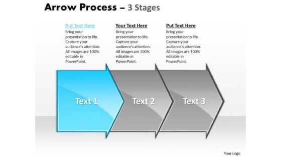 Marketing PowerPoint Template Arrow Process 3 Stages Business Plan Business Design