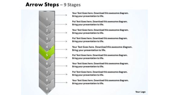Marketing PowerPoint Template Green And Orange Arrow 9 Phase Diagram Design Marketing PowerPoint Template Green And Orange Arrow 9 Phase Diagram Design