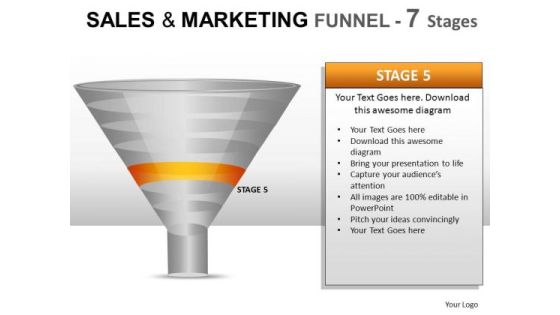 Marketing Sales Funnel With 7 Stages Ppt Slide Diagrams