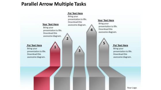 Massively Parallel Processing Database Arrow Multiple Tasks PowerPoint Templates