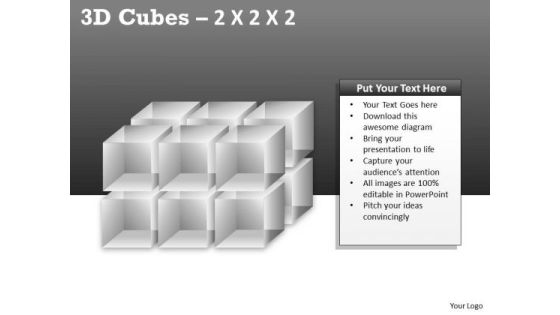 Mba Models And Frameworks 3d Cubes 2x2x3 Business Diagram