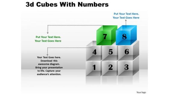 Mba Models And Frameworks 3d Cubes With Numbers Strategy Diagram