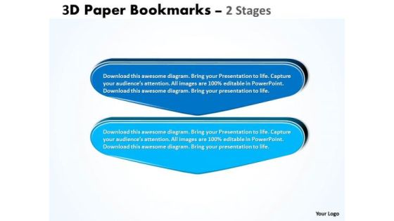 Mba Models And Frameworks 3d Paper Bookmarks 2 Stages Marketing Diagram