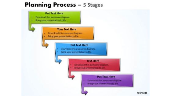 Mba Models And Frameworks Planning Process Diagram With 5 Stages Business Diagram
