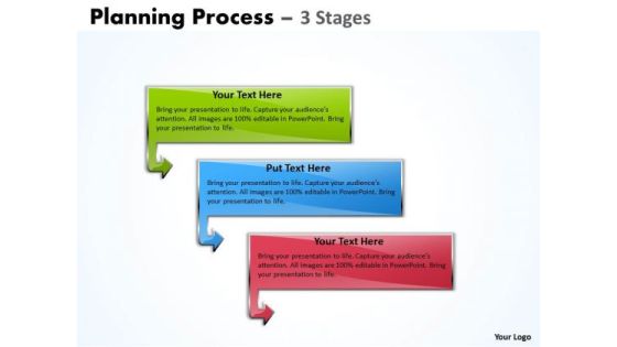Mba Models And Frameworks Planning Process With 3 Stages Business Diagram