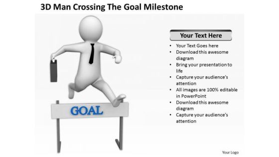Men In Business 3d Man Crossing The Goal Milestone PowerPoint Templates Ppt Backgrounds For Slides Men In Business 3d Man Crossing The Goal Milestone PowerPoint Templates Ppt Backgrounds For Slides