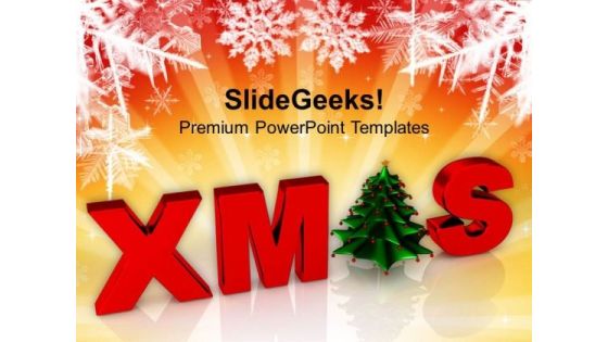 Merry Christmas With Decorative Tree Holiday PowerPoint Templates Ppt Background For Slides 1112