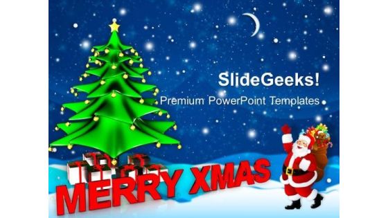 Merry Christmas With Santa Claus Holidays PowerPoint Templates Ppt Backgrounds For Slides 1112