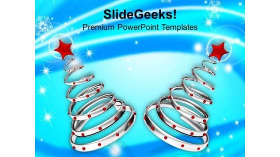 Metallic Christmas Trees Abstract PowerPoint Templates Ppt Backgrounds For Slides 1112
