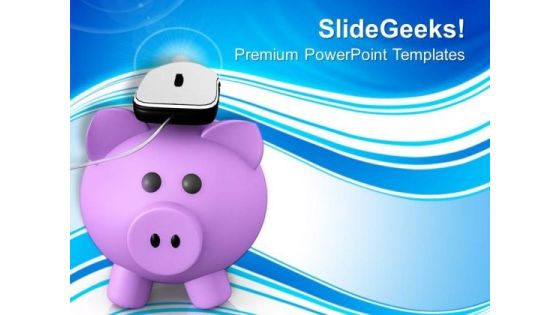 Metallic Mouse Placed On A Piggy Bank PowerPoint Templates Ppt Backgrounds For Slides 0213 Metallic Mouse Placed On A Piggy Bank PowerPoint Templates Ppt Backgrounds For Slides 0213