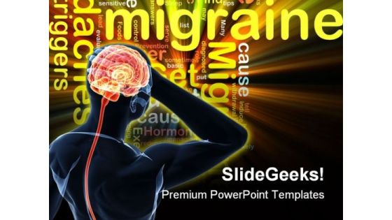 Migraine Medical PowerPoint Template 0610