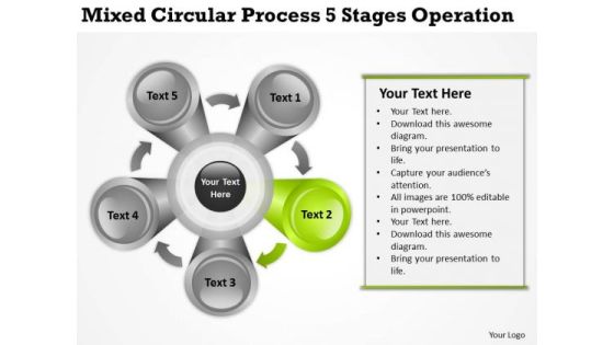 Mixed Circular Process 5 Stages Operation Ppt Business Plan PowerPoint Template Mixed Circular Process 5 Stages Operation Ppt Business Plan PowerPoint Template