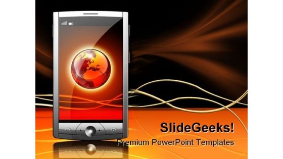 Mobile Device Internet PowerPoint Template 0810