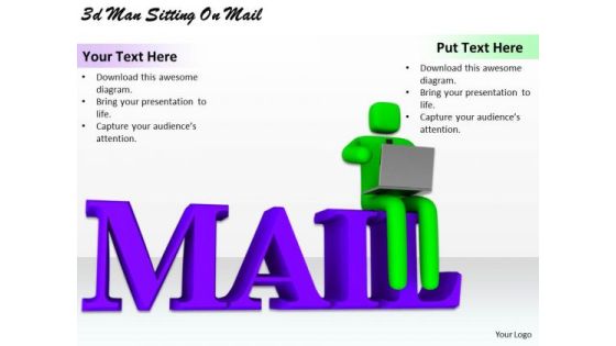 Modern Marketing Concepts 3d Man Sitting Mail Business Modern Marketing Concepts 3d Man Sitting Mail Business
