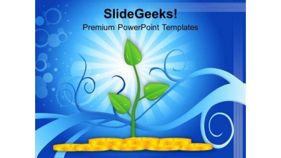 Money Plant Shows Growth Success PowerPoint Templates Ppt Backgrounds For Slides 0113