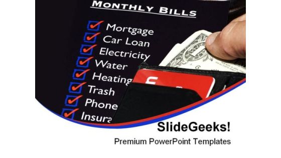 Monthly Bill Business PowerPoint Background And Template 1210 Monthly Bill Business PowerPoint Background And Template 1210
