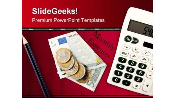 Monthly Expenses Investment PowerPoint Template 0510 Monthly Expenses Investment PowerPoint Template 0510