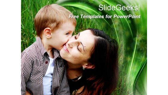 Cute Mother-Son Relation PowerPoint Template Cute Mother-Son Relation PowerPoint Template