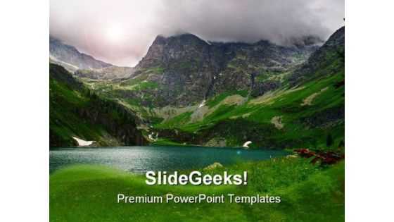 Mountains Lake Beauty PowerPoint Template 0810 Mountains Lake Beauty PowerPoint Template 0810