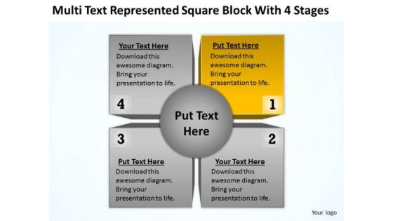 Multi Text Represented Square Block With 4 Stages Ppt Business Plan PowerPoint Slides Multi Text Represented Square Block With 4 Stages Ppt Business Plan PowerPoint Slides