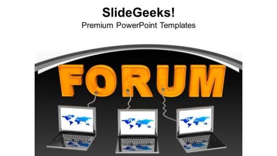Multiple Laptop Wired To Forum Business PowerPoint Templates Ppt Backgrounds For Slides 0213 Multiple Laptop Wired To Forum Business PowerPoint Templates Ppt Backgrounds For Slides 0213