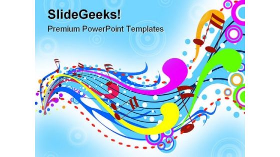 Music Wave Abstract PowerPoint Template 0910
