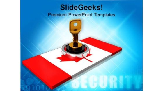 National Security With Locked Key Canada PowerPoint Templates Ppt Backgrounds For Slides 0213 National Security With Locked Key Canada PowerPoint Templates Ppt Backgrounds For Slides 0213