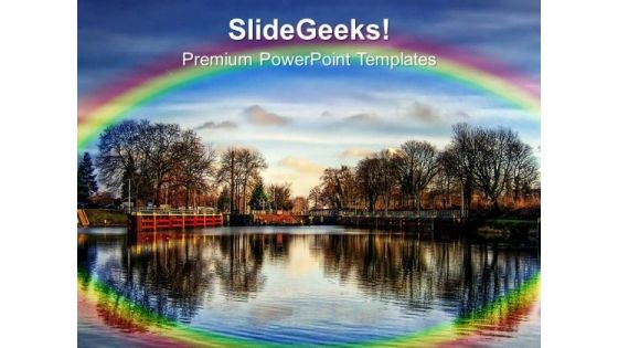 Natural Beauty With Rainbow Background PowerPoint Templates Ppt Backgrounds For Slides 0513