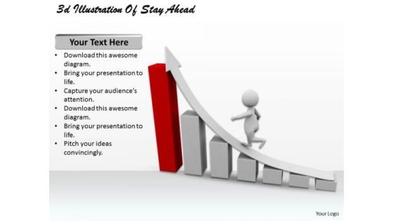 New Business Strategy 3d Illustration Of Stay Ahead Character New Business Strategy 3d Illustration Of Stay Ahead Character