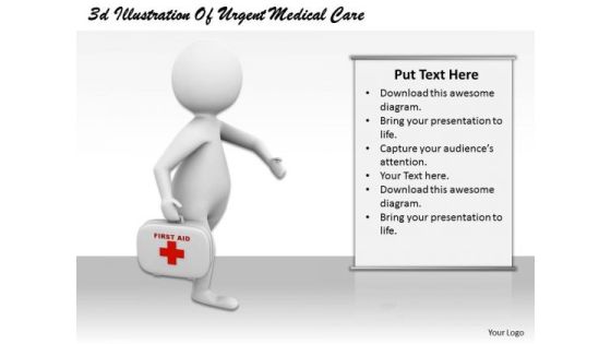 New Business Strategy 3d Illustration Of Urgent Medical Care Character New Business Strategy 3d Illustration Of Urgent Medical Care Character