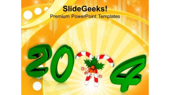 New Year Celebration 2014 Presentation Design PowerPoint Template 1113