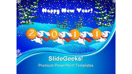 New Year Rabbits 2011 Future PowerPoint Themes And PowerPoint Slides 0411 New Year Rabbits 2011 Future PowerPoint Themes And PowerPoint Slides 0411
