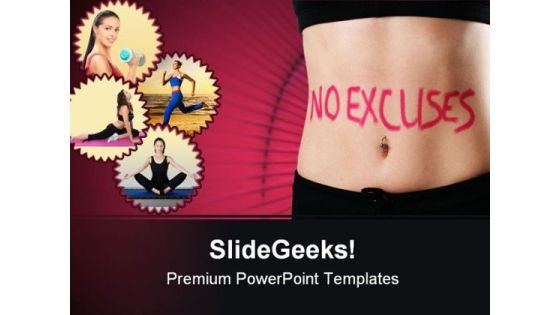 No Excuses Health PowerPoint Template 0610 No Excuses Health PowerPoint Template 0610