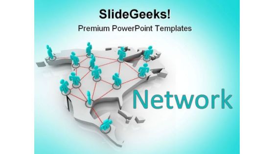 North America Networking Communication PowerPoint Themes And PowerPoint Slides 0811