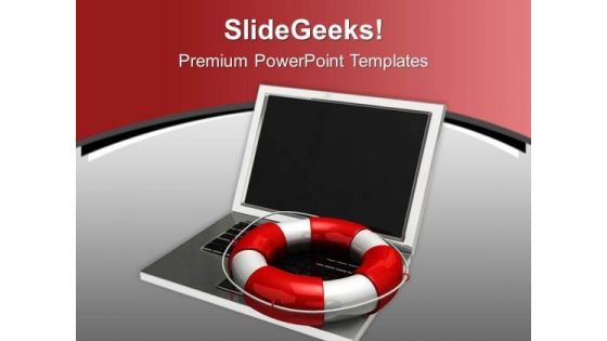 Notebook Lifesaver Technology PowerPoint Templates Ppt Backgrounds For Slides 0213