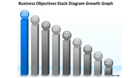 Objectives Stack Diagram Growth Graph 9 Stages Ppt Business Plan Creator PowerPoint Slides