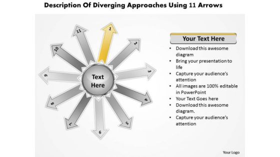 Of Diverging Approaches Using 11 Arrows Relative Circular Network PowerPoint Slides Of Diverging Approaches Using 11 Arrows Relative Circular Network PowerPoint Slides