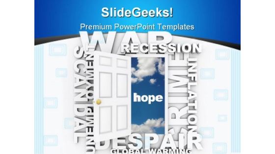 Open The Doorway To Hope Business PowerPoint Template 0910 Open The Doorway To Hope Business PowerPoint Template 0910