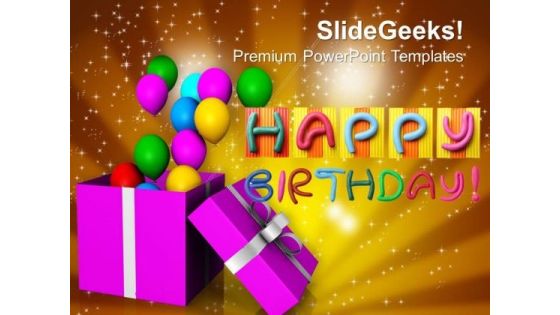 Opened Gift Box With Balloons Birthday PowerPoint Templates Ppt Backgrounds For Slides 0113 Opened Gift Box With Balloons Birthday PowerPoint Templates Ppt Backgrounds For Slides 0113